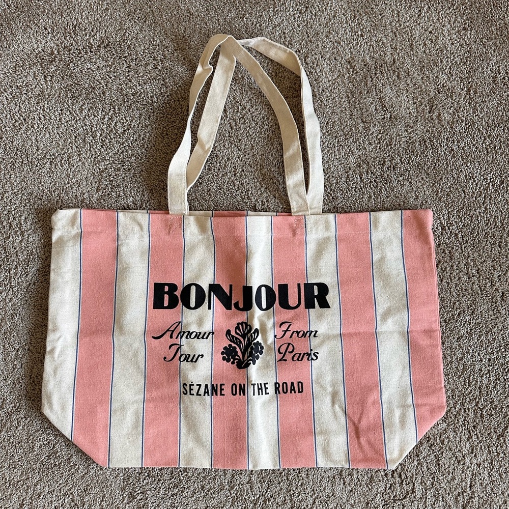 Sezane Striped Tote Bag